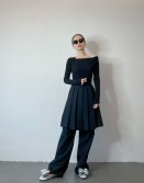 Black Pants w/ Pleated Skirt #241216